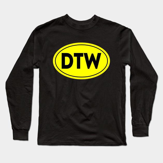 DTW Airport Code Detroit Metropolitan Airport USA Long Sleeve T-Shirt by VFR Zone